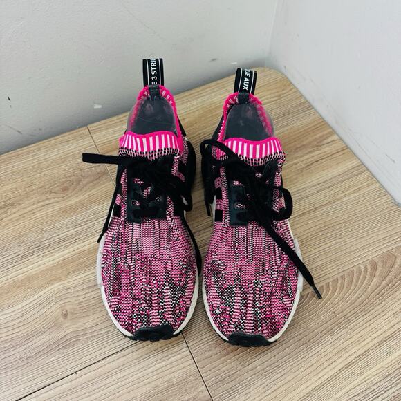 Adidas NMD R1 Primeknit Pink Rose women's sneaker Size 8 - Picture 4 of 11